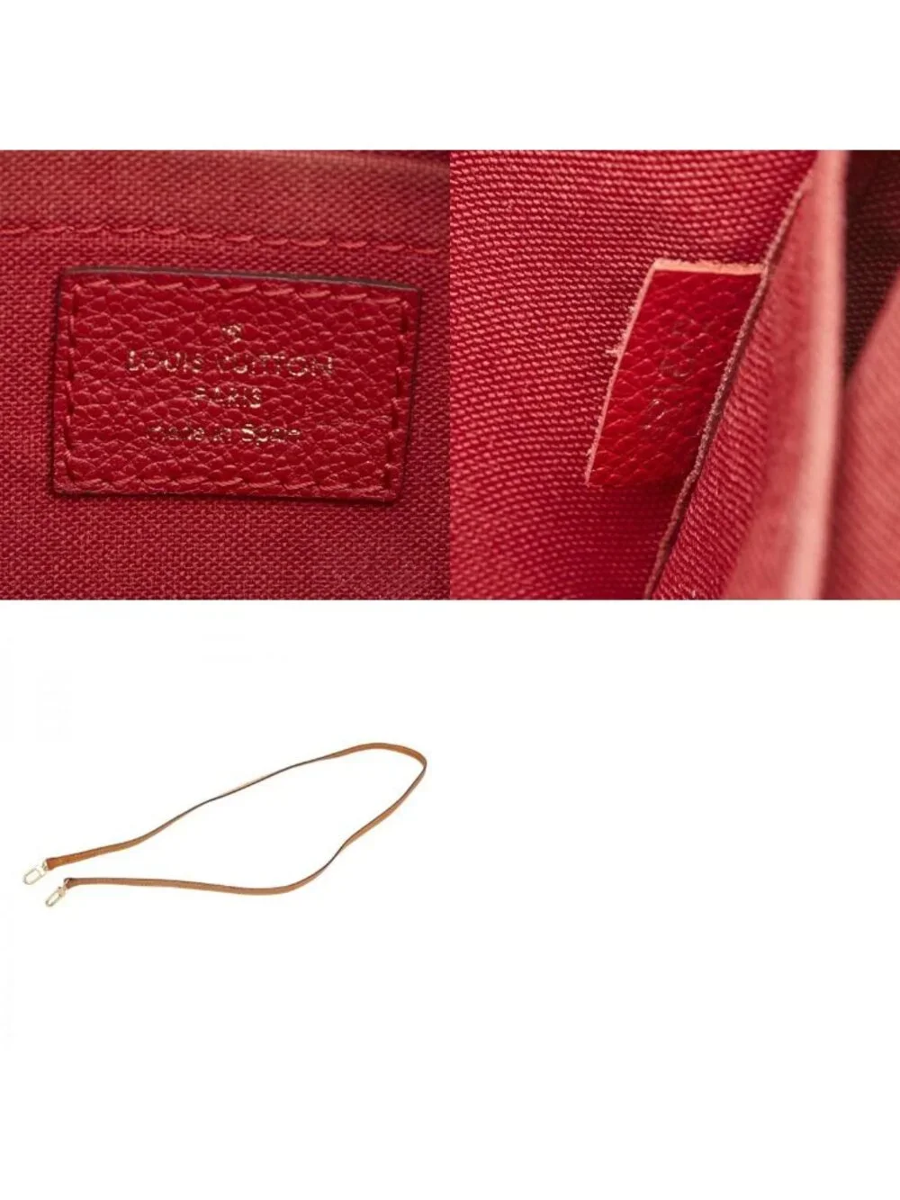 Louis Vuitton Monogram Pallas Clutch Chain 2-Way Shoulder Bag Brown Cerise